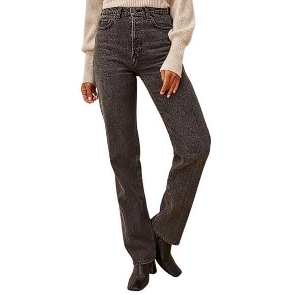 Reformation Denim - REFORMATION Women's Cynthia High Rise Straight Long Jeans Size 25 In Seine